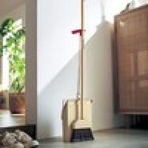 インテリアに馴染むほうき&柄付きちりとりセット[日本製]の商品写真