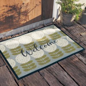 北欧調デザインの泥落とし屋外玄関マット(フラワー)の商品写真