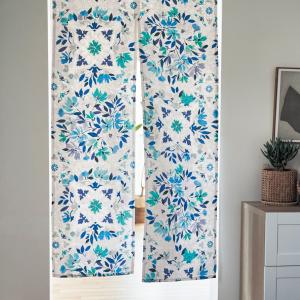 エレガントな両面プリントのれん(オーナメントフラワー)の商品写真