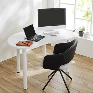 ホワイト異形のパソコンデスクの商品写真