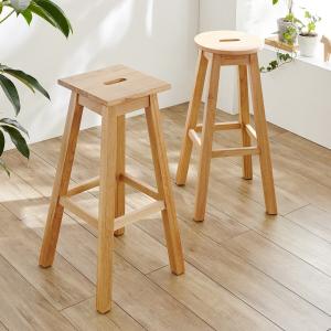 天然木オーク材のハイスツールの商品写真