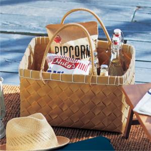 【タイムセール】 市場かご風洗える持ち手付きバスケットの商品写真