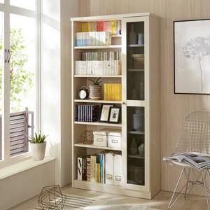 [日本製]ダブル棚板の扉収納付きオープンラック・本棚の商品写真