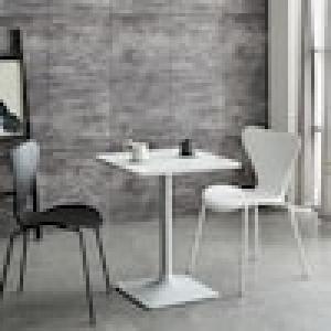 大理石調天板のスクエアカフェテーブルの商品写真