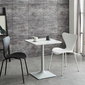 大理石調天板のスクエアカフェテーブルの商品写真