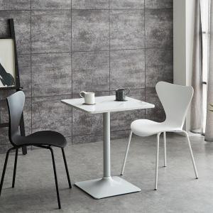 大理石調天板のスクエアカフェテーブルの商品写真