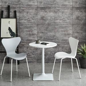 大理石調天板の円形カフェテーブルの商品写真