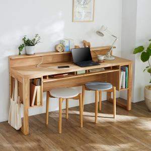 奥行が変えられる天然木オーク材のデスク ALTの商品写真