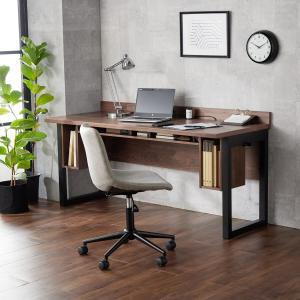 奥行が変えられる天然木ウォルナット材のデスクALTの商品写真