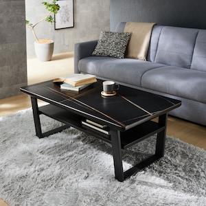 セラミック天板の棚付きローテーブルの商品写真