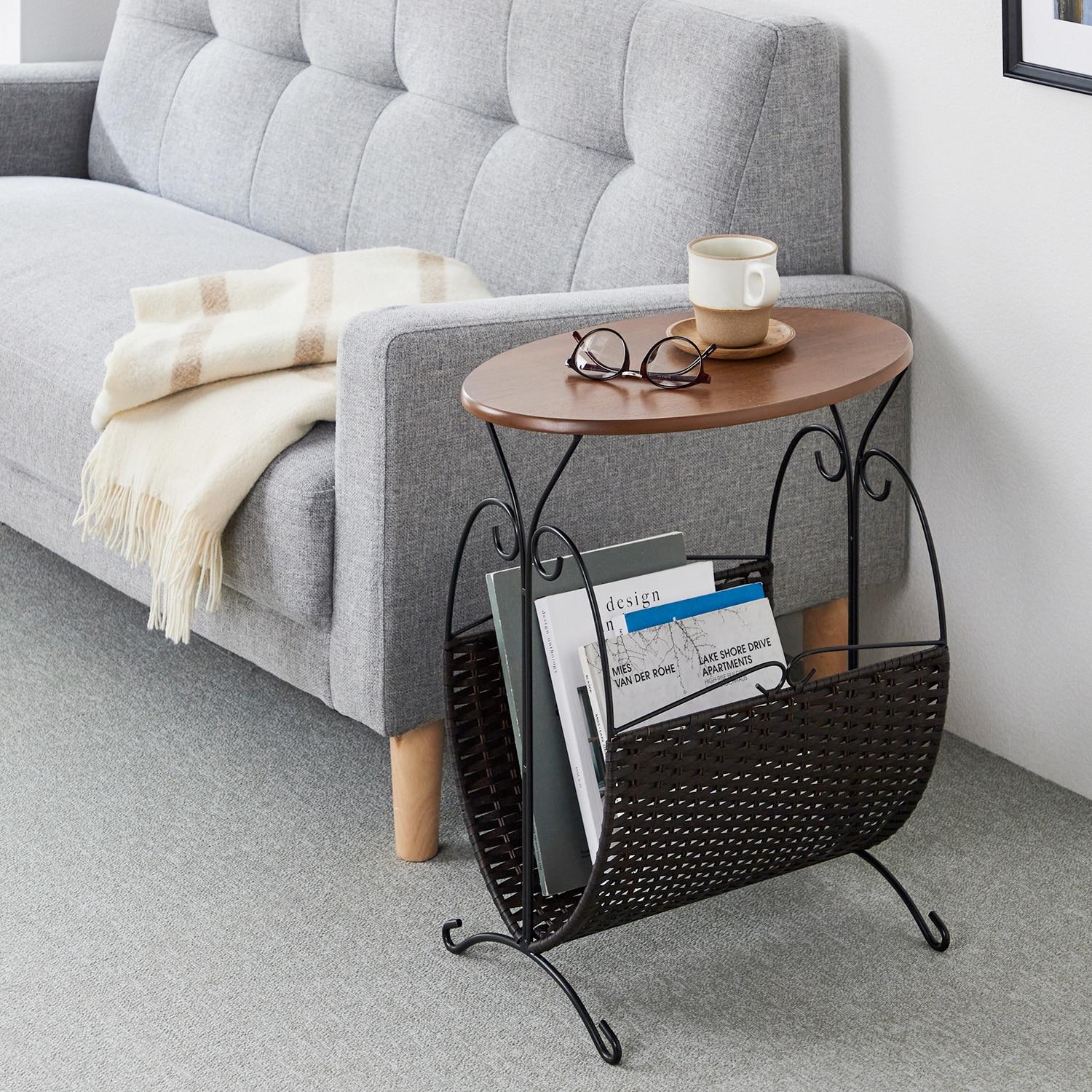 マガジンラック付きソファーサイドテーブルの商品写真