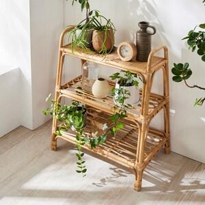 ラタンの3段フリーラックの商品写真