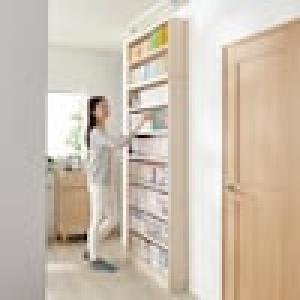 【幅1cmピッチオーダー】10色展開!頑丈棚板の薄型突っ張りオープンラック・本棚(幅60~90cm)の商品写真