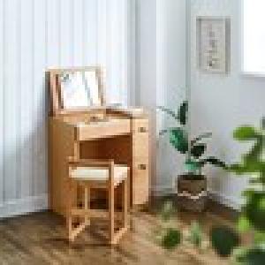 アルダー材のドレッサー(スツール付き)の商品写真