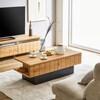 オーク材の木感が楽しめる収納豊富なローテーブル[日本製]の商品写真