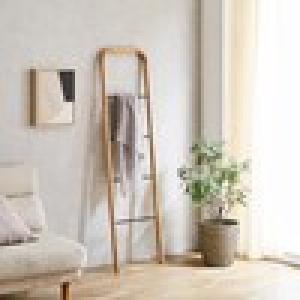 オーク材の立てかけラダーハンガーの商品写真