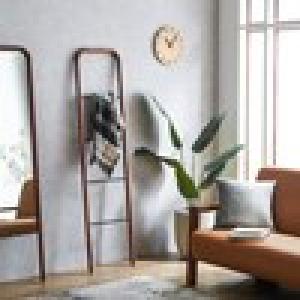 ウォルナット材の立てかけラダーハンガーの商品写真