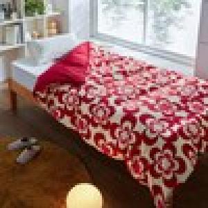 綿素材を使ったフラワーデザイン掛け布団カバーの商品写真