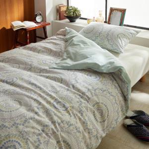 綿素材を使ったエスニックデザインの掛け布団カバー[日本製]の商品写真