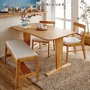 脚の取り付けを位置を変えられる!オーク材の出入りがしやすいダイニングテーブル <4人用>の商品写真