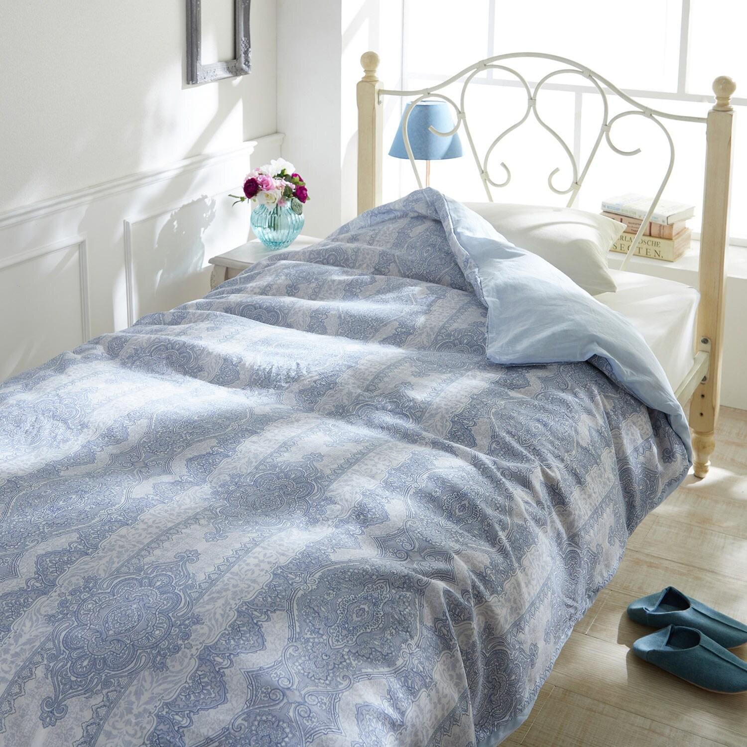 両サイドファスナーで着脱簡単!綿素材の掛け布団カバーの商品写真