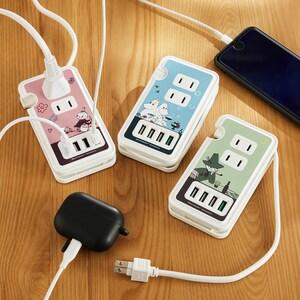 最大4台のスマホが充電できるAC & USBタップ「ムーミン」の商品写真