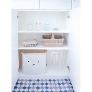 モノトーンのバンブーバスケット「ミッフィー」の商品写真