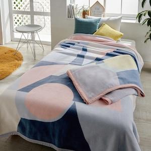 <PAPIER TIGRE>エッフェル塔モチーフの綿毛布(毛羽部分)[日本製]の商品写真