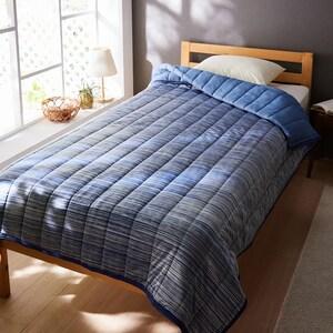 杢調の接触冷感生地とパイルのリバーシブルケットの商品写真