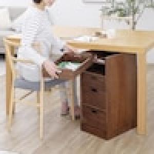 シェルフとしても使える!天然木の軽量トレイワゴンの商品写真