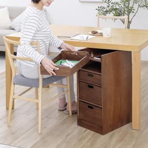 シェルフとしても使える!天然木の軽量トレイワゴンの商品写真