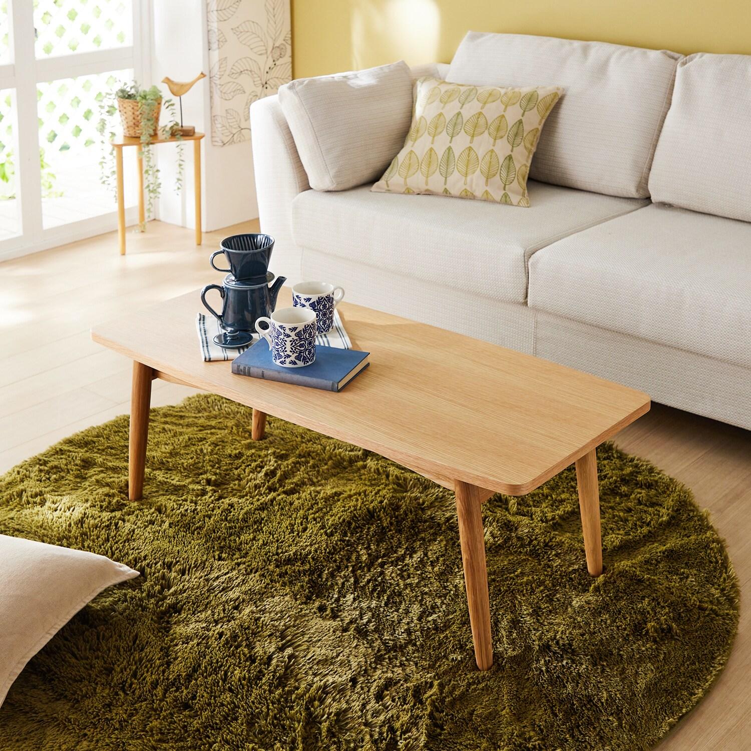 天然木オーク材のリビングテーブルの商品写真