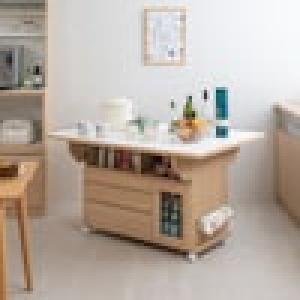 収納付きバタフライ天板のダイニングテーブルの商品写真