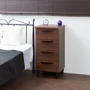 丸みの取っ手が可愛い脚付きスリムチェストの商品写真