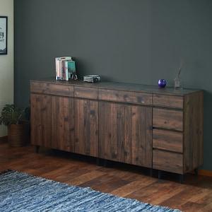 シャビーな木目のリビング収納の商品写真