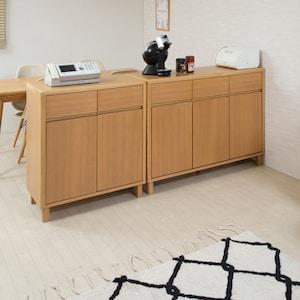 やさしい丸みのリビング収納の商品写真