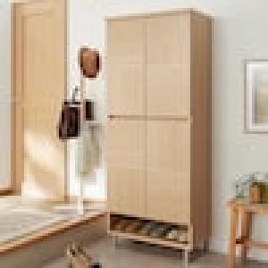 木目デザインのシューズボックスの商品写真