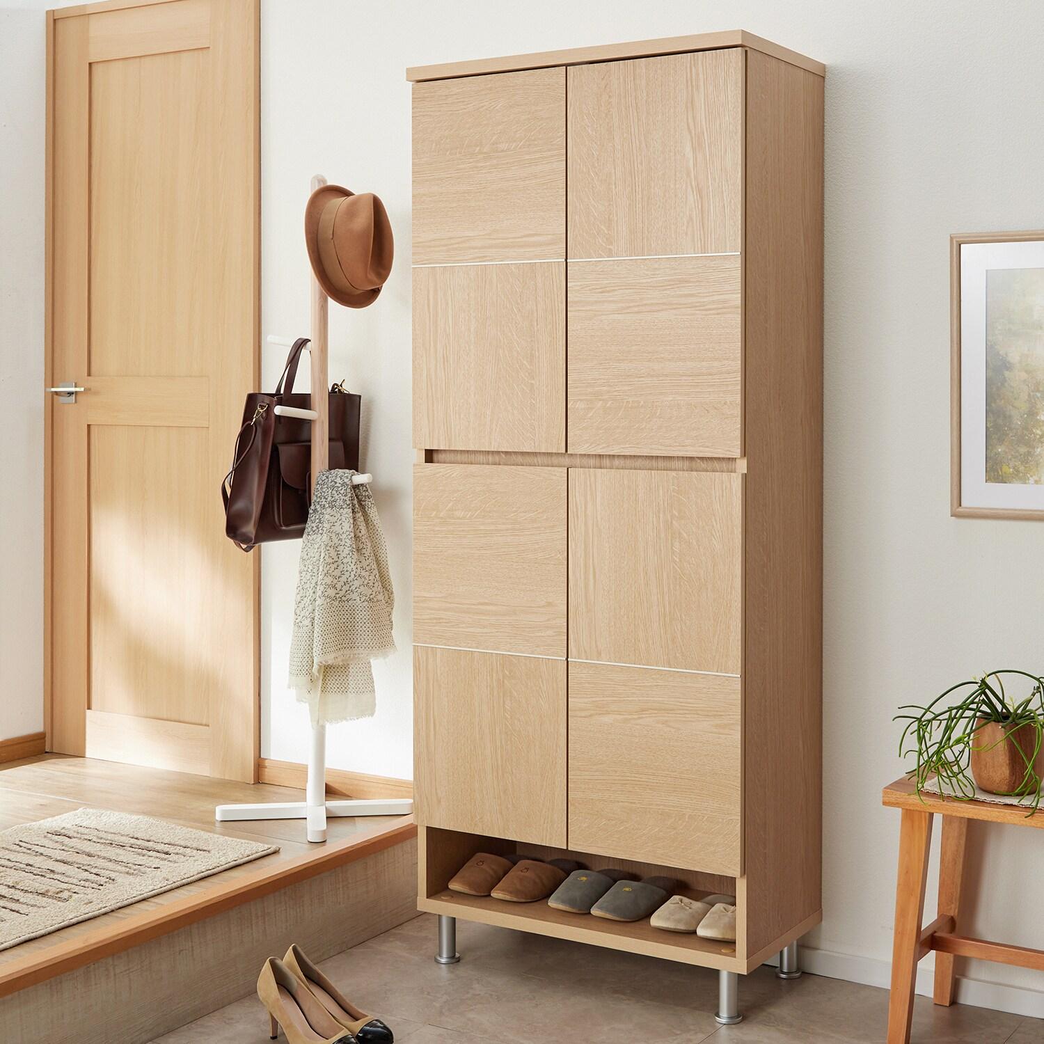 木目デザインのシューズボックスの商品写真