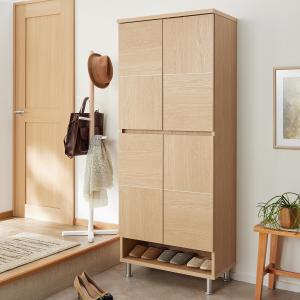 木目デザインのシューズボックスの商品写真