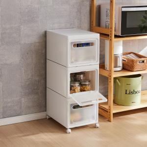 上からも正面からも取り出しできるストレージボックス3個セットの商品写真