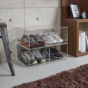 [日本製] 綺麗に飾れるスタッキングアクリルシューズケース <1個/2個セット>の商品写真