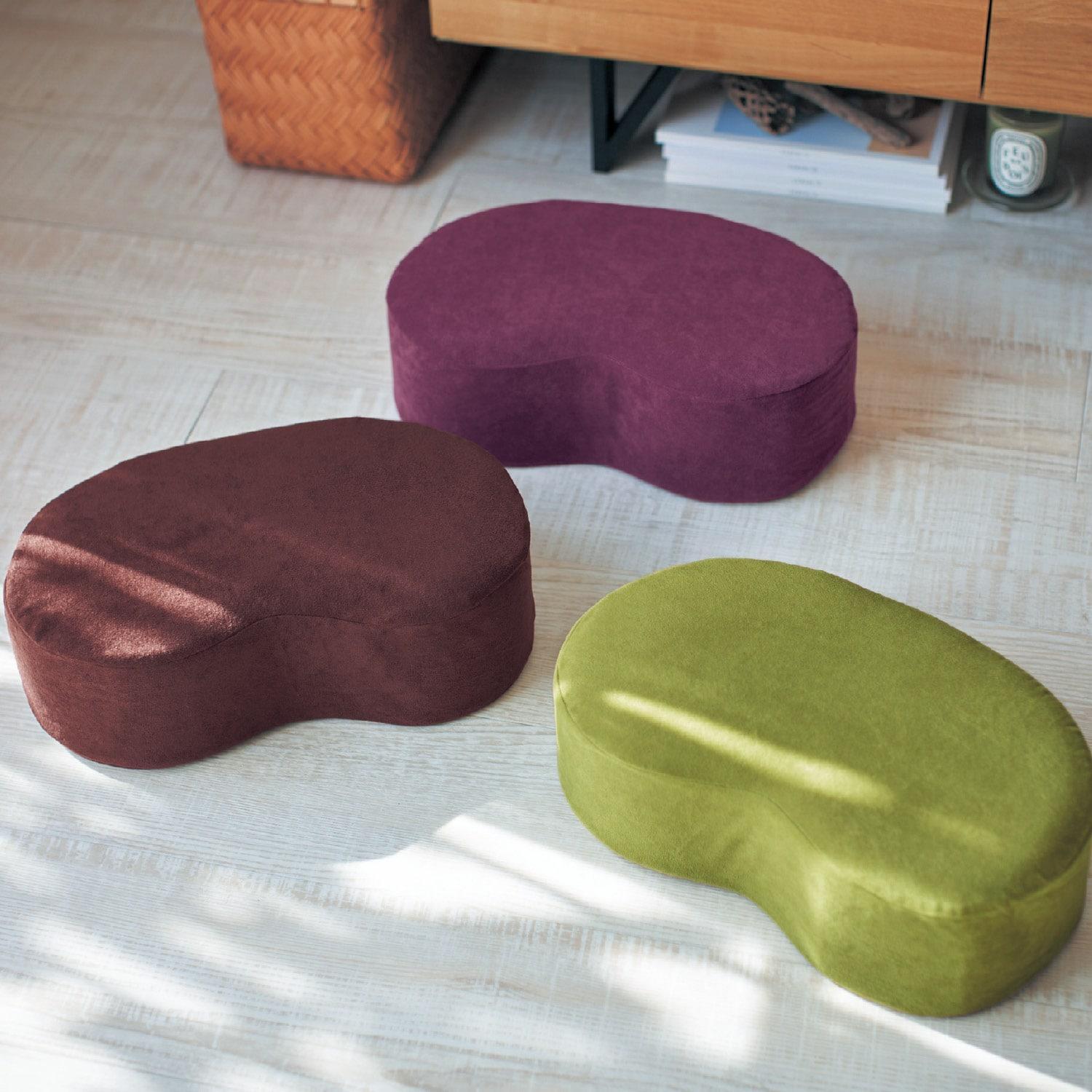 豆型あぐらクッション3色セットの商品写真