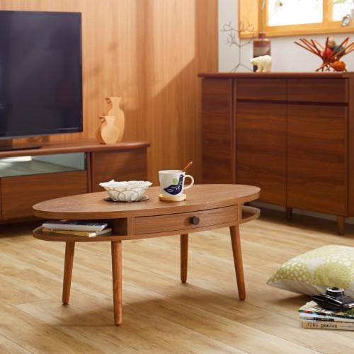 楕円引出し付きリビングテーブルの商品写真