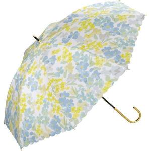 日傘 遮光 ドリーミングフラワー ブルー