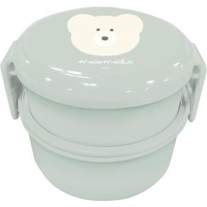 丸形２段ランチボックス モコモカ クリーム お弁当箱の商品写真
