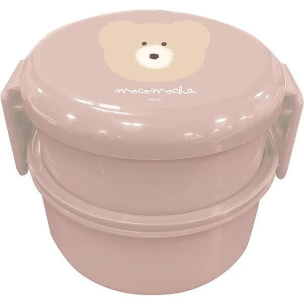 丸形２段ランチボックス モコモカ ミルクティー お弁当箱の商品写真