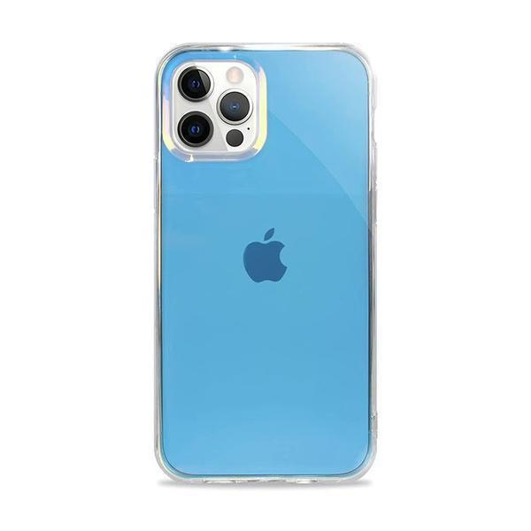 ｉＰｈｏｎｅ １２／１２ Ｐｒｏ用 多面体カットケース オーロラ×ブルー カラット アイルの商品写真