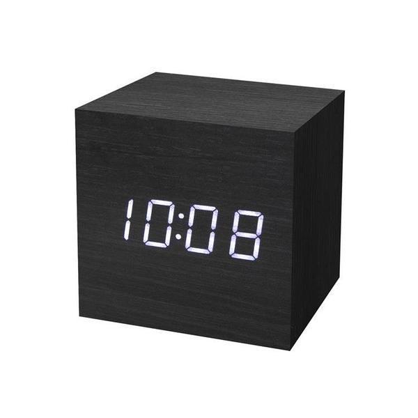 木目調ＬＥＤクロック リヒト Ｓ ブラックの商品写真
