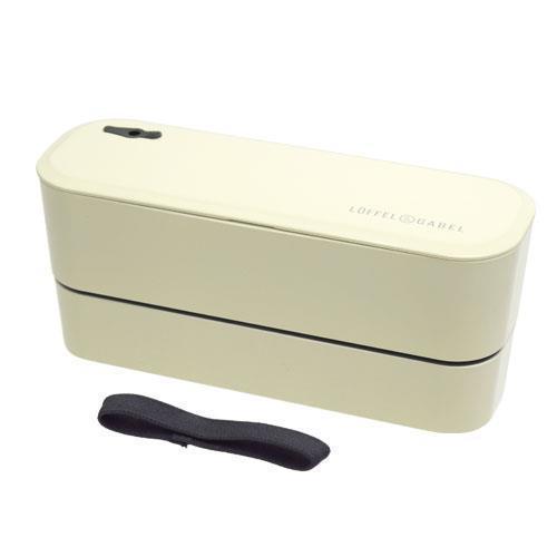 ランチボックス２段 ６２０／３８０ｍｌ スタックインランチＬ ベージュ グーテン お弁当箱の商品写真