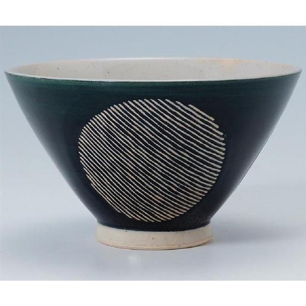 撥水丸紋 飯碗 大 黒の商品写真